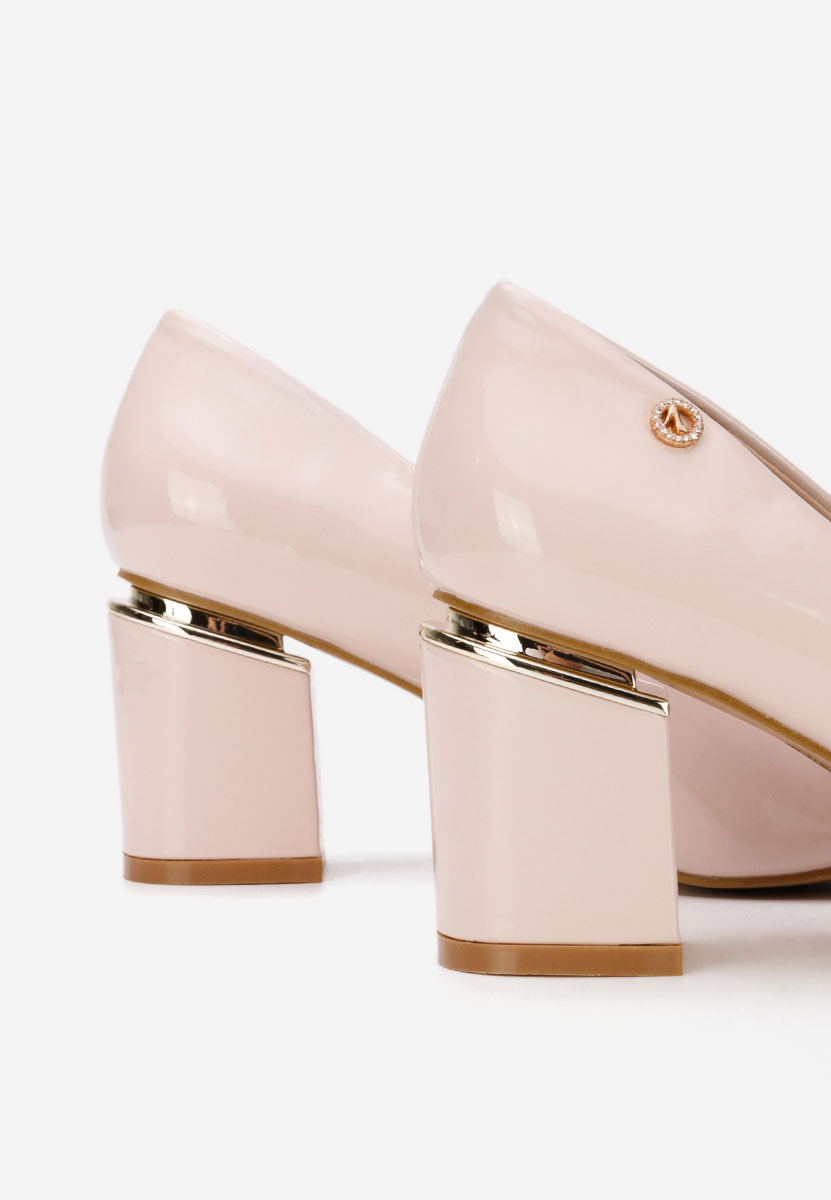 Pantofi cu toc gros Nelia V4 bej