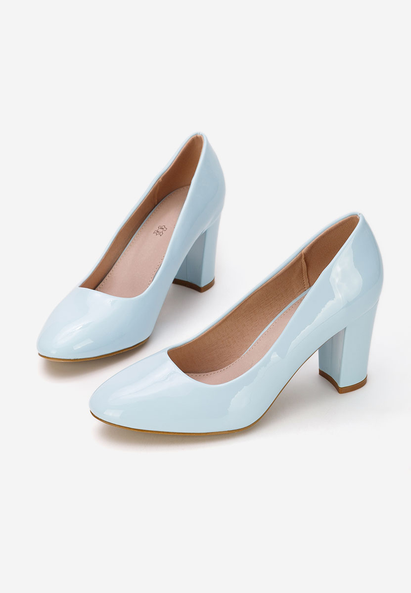 Pantofi cu toc lacuiti Chique V5 bleu