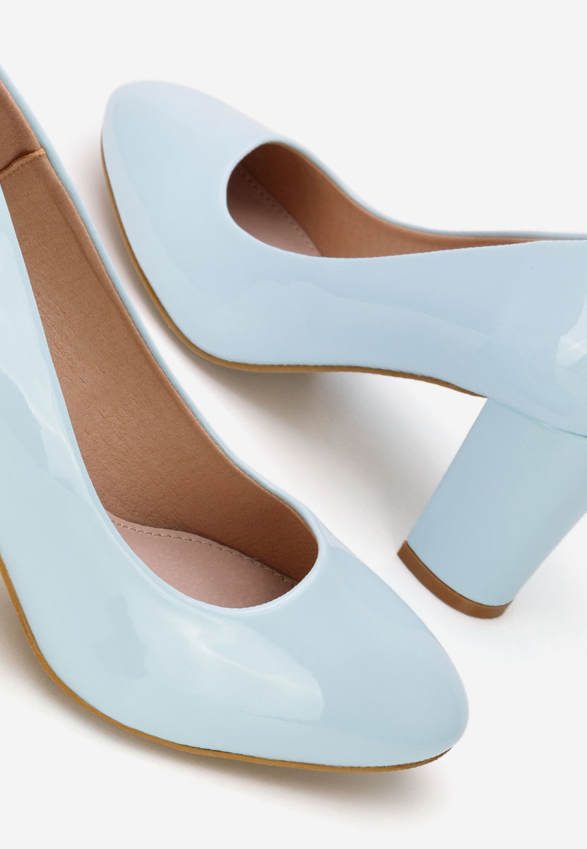 Pantofi cu toc lacuiti Chique V5 bleu