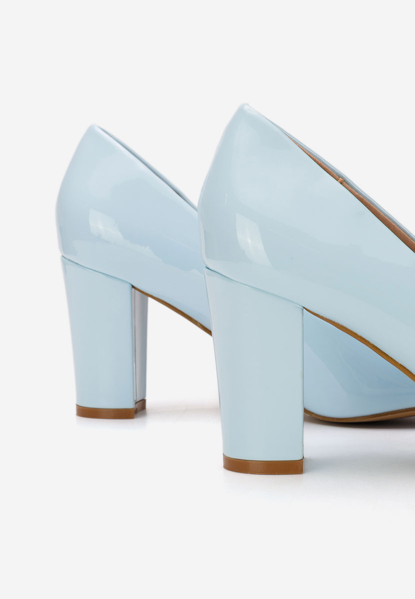 Pantofi cu toc lacuiti Chique V5 bleu