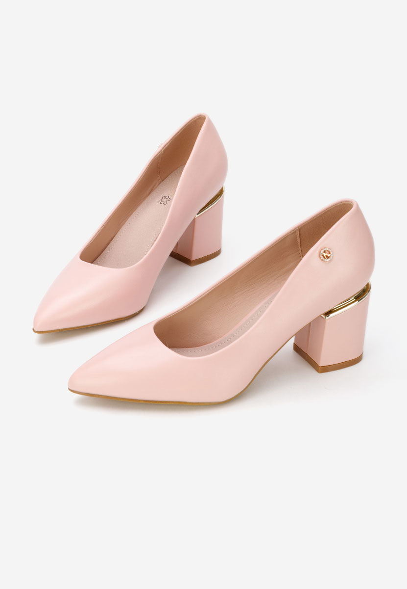 Pantofi cu toc gros Nelia V4 nude