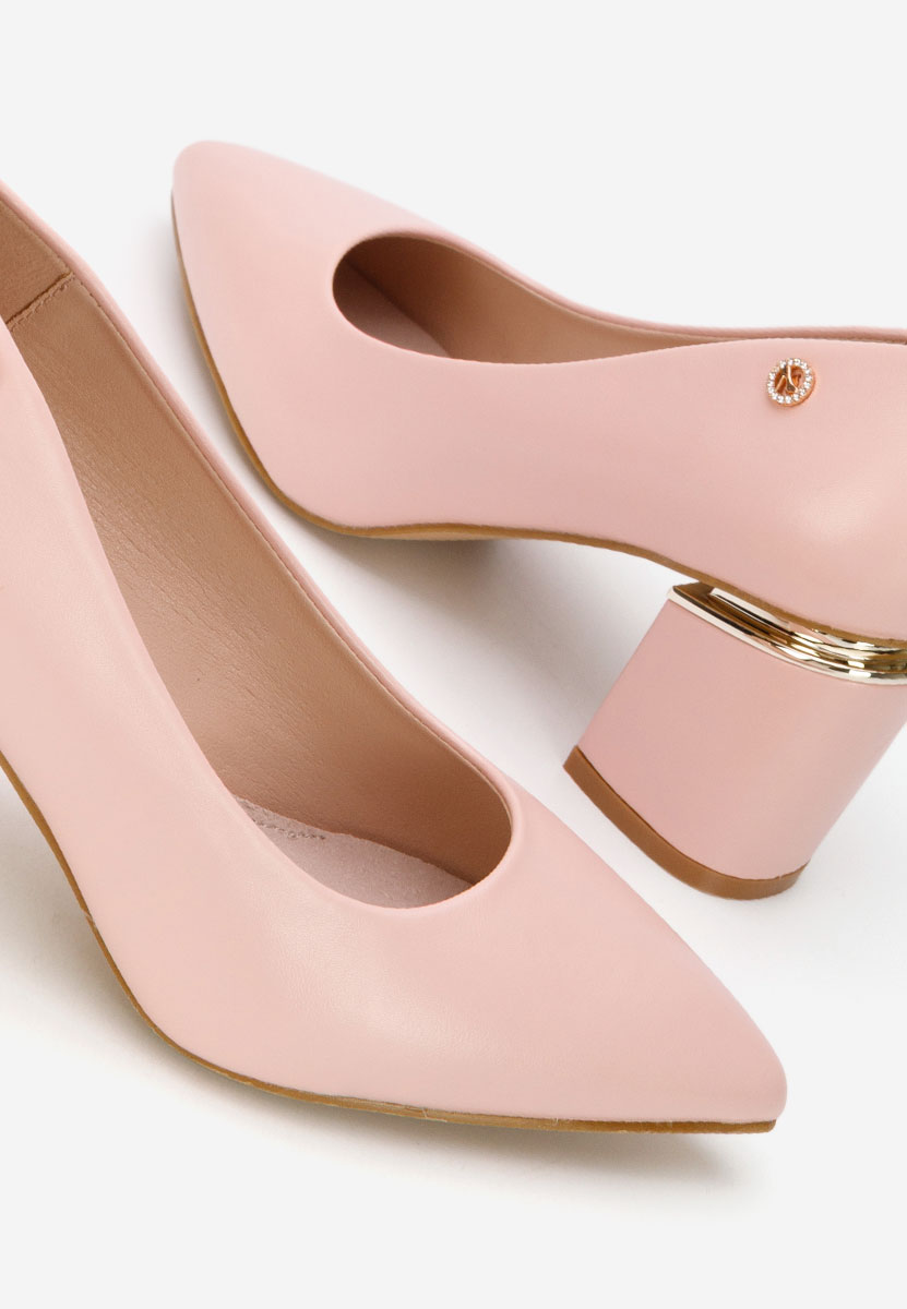 Pantofi cu toc gros Nelia V4 nude