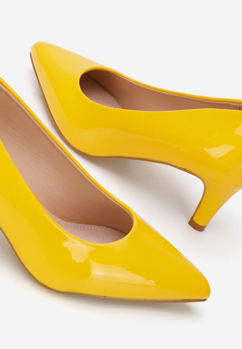 Pantofi cu toc mic Corvina V3 galbeni