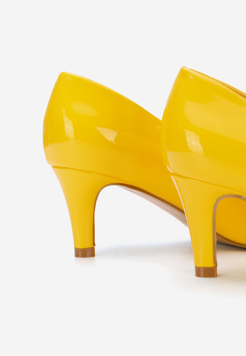 Pantofi cu toc mic Corvina V3 galbeni