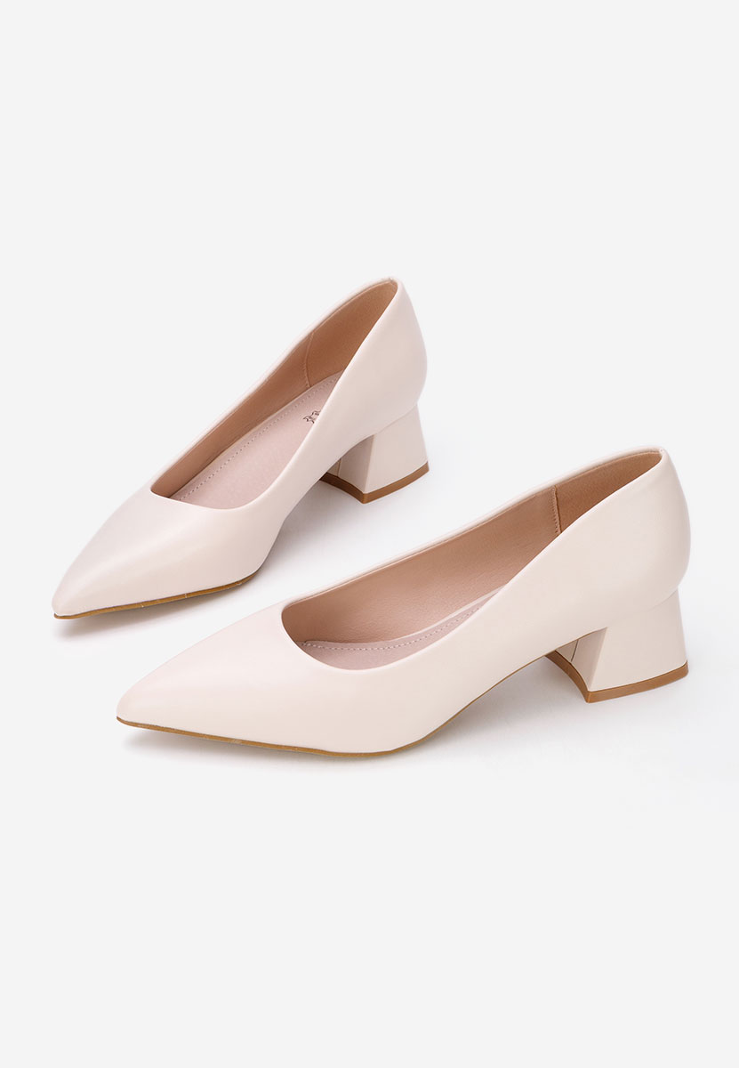 Pantofi cu toc mic Alleva V2 bej