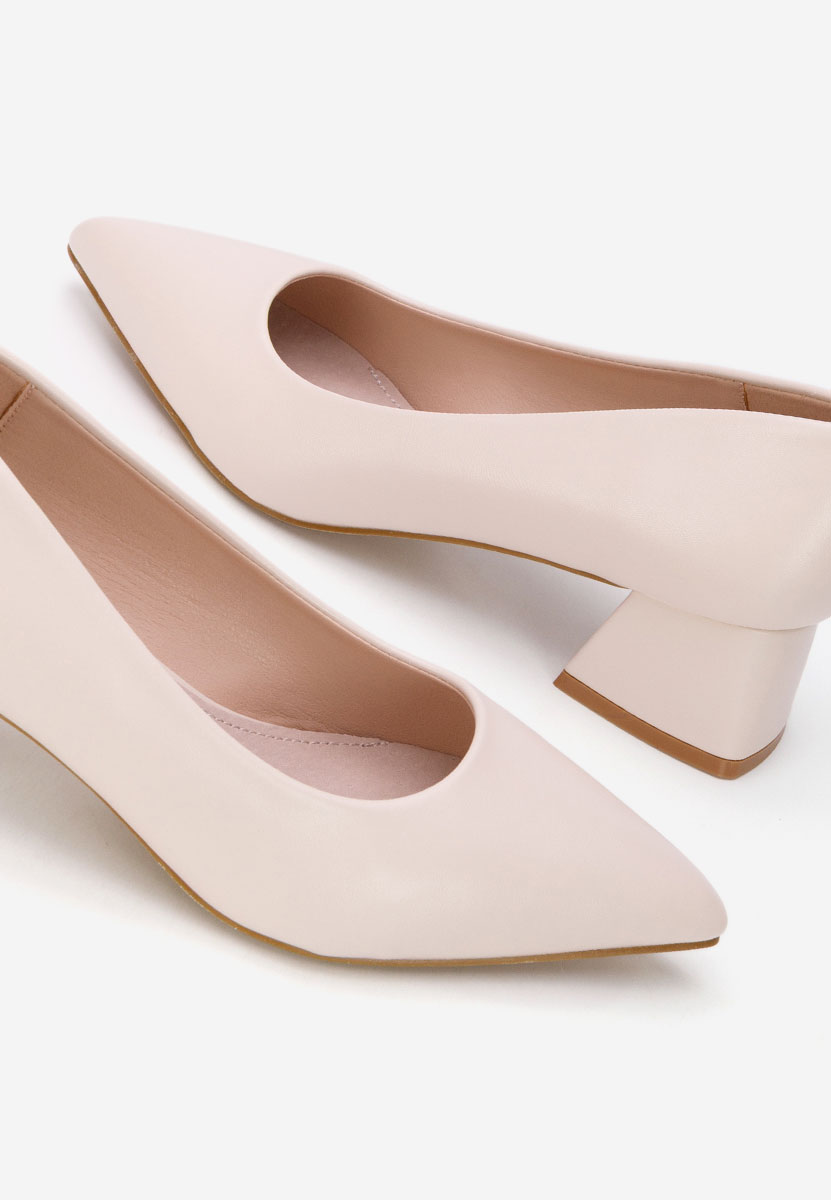 Pantofi cu toc mic Alleva V2 bej