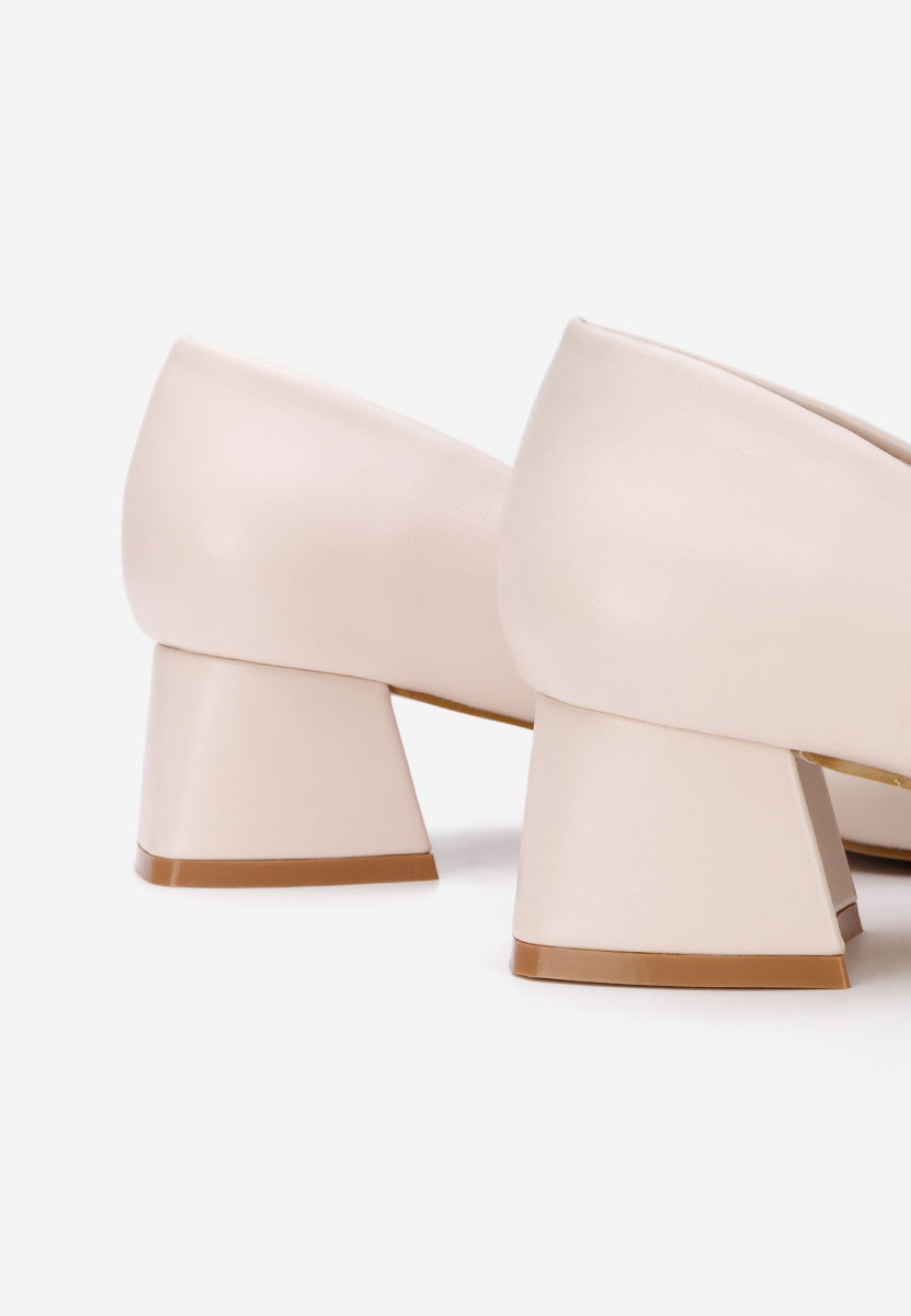 Pantofi cu toc mic Alleva V2 bej