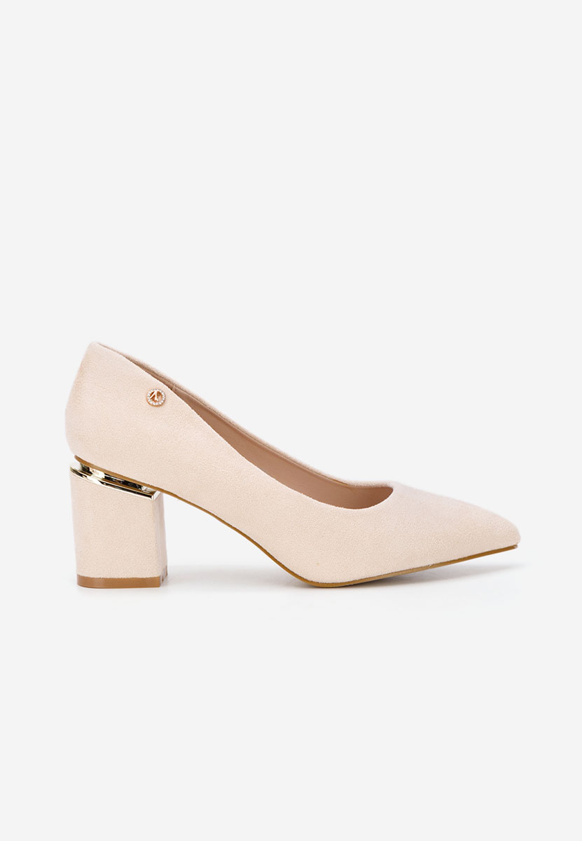 Pantofi cu toc gros Nelia V5 bej