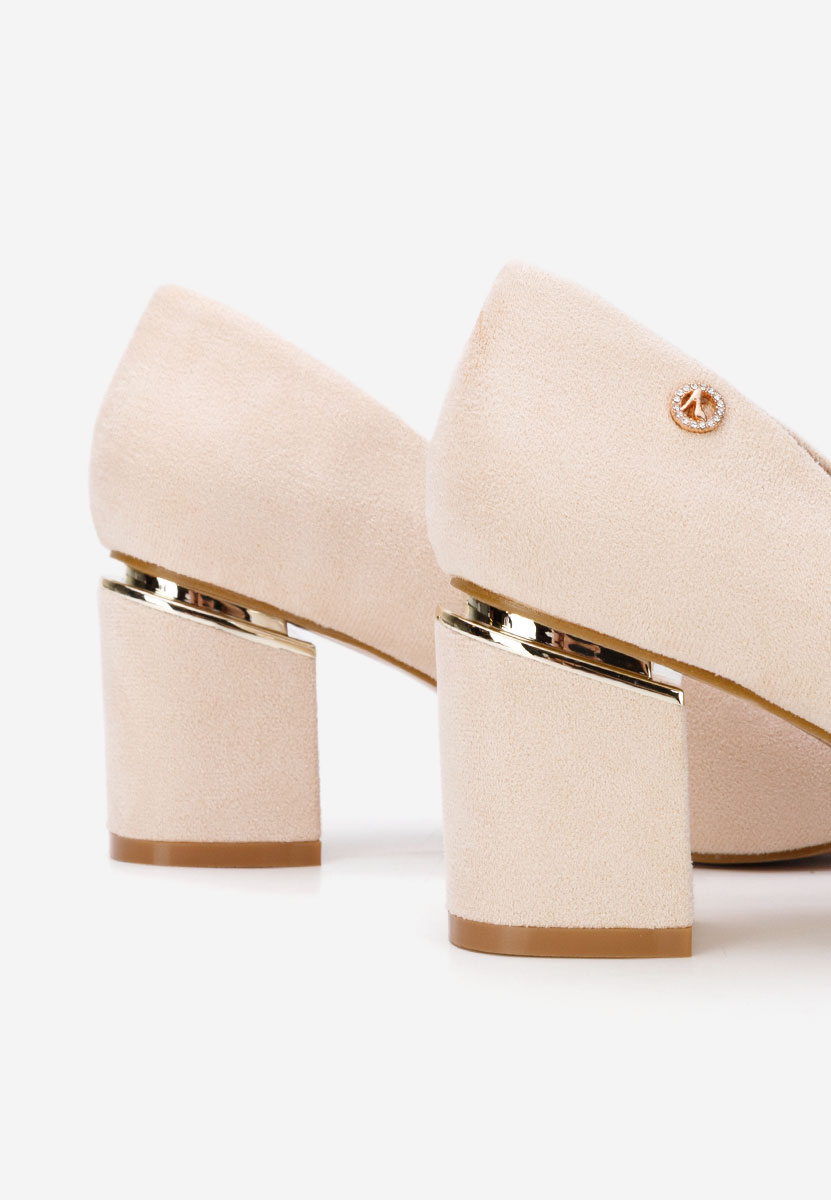 Pantofi cu toc gros Nelia V5 bej