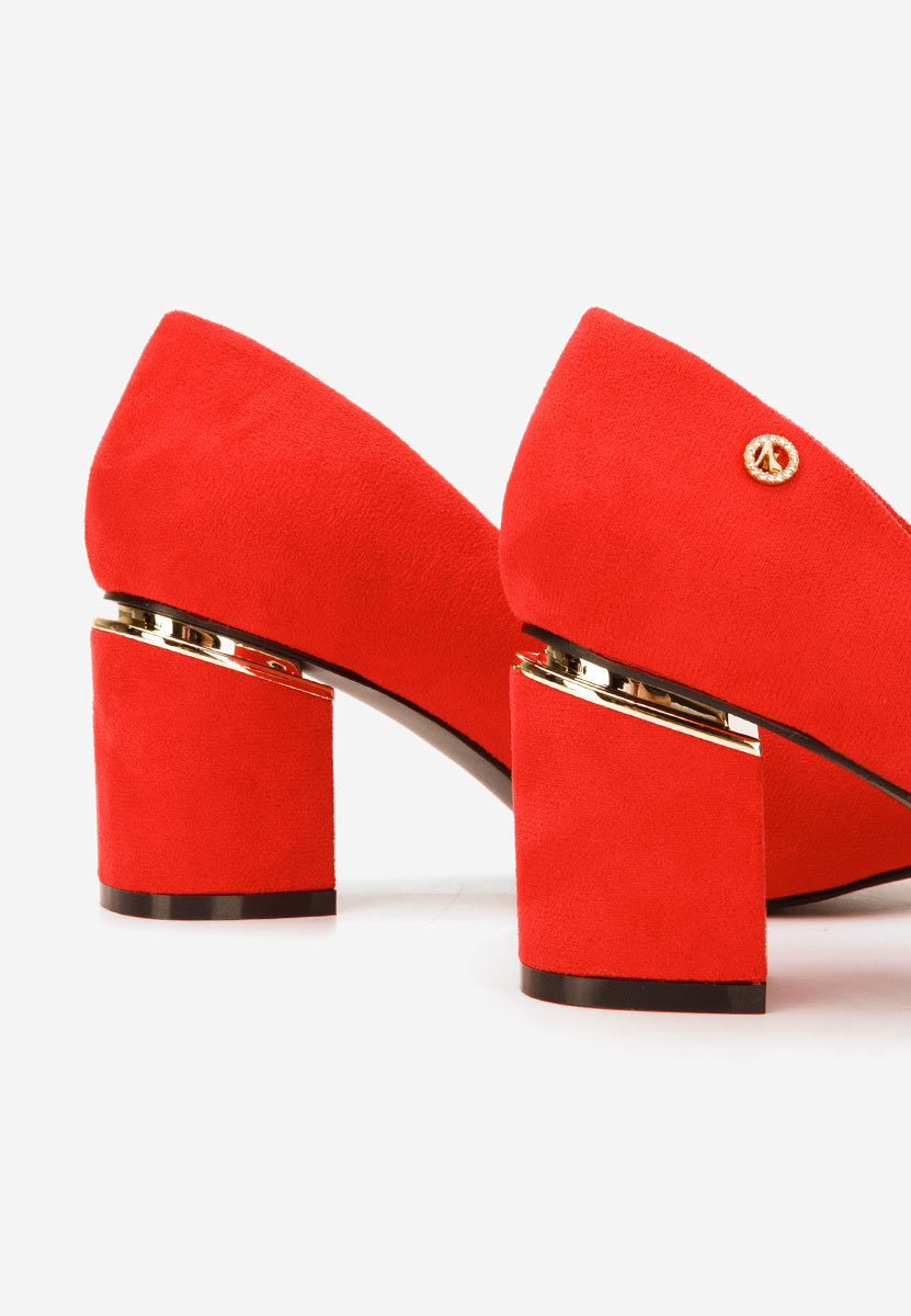 Pantofi cu toc gros Nelia V5 rosii