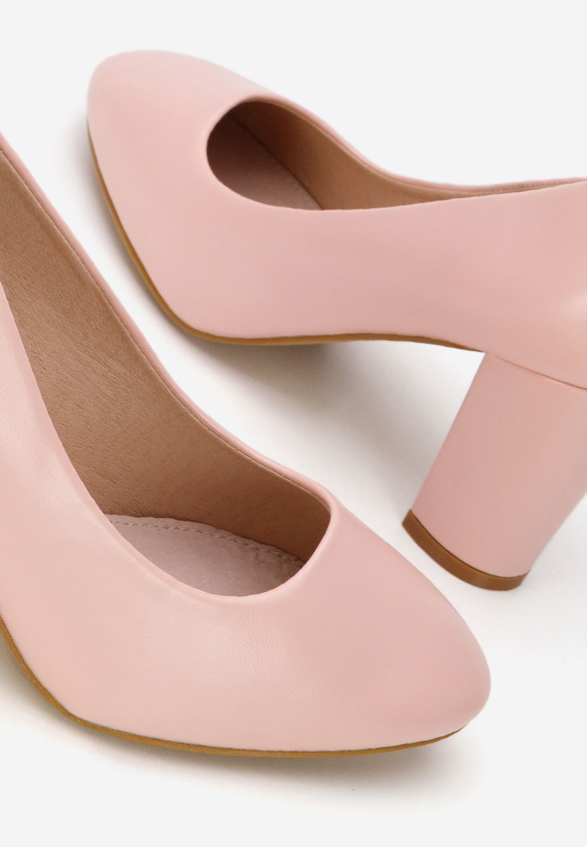 Pantofi cu toc gros Bonanza V2 nude