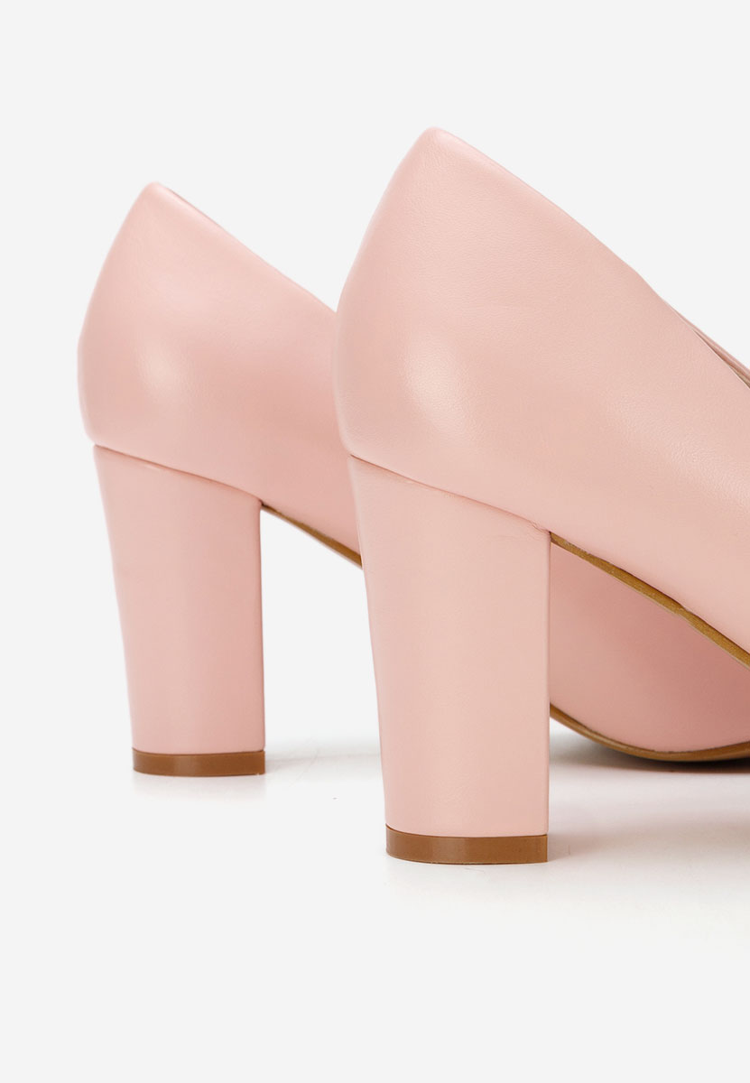 Pantofi cu toc gros Bonanza V2 nude