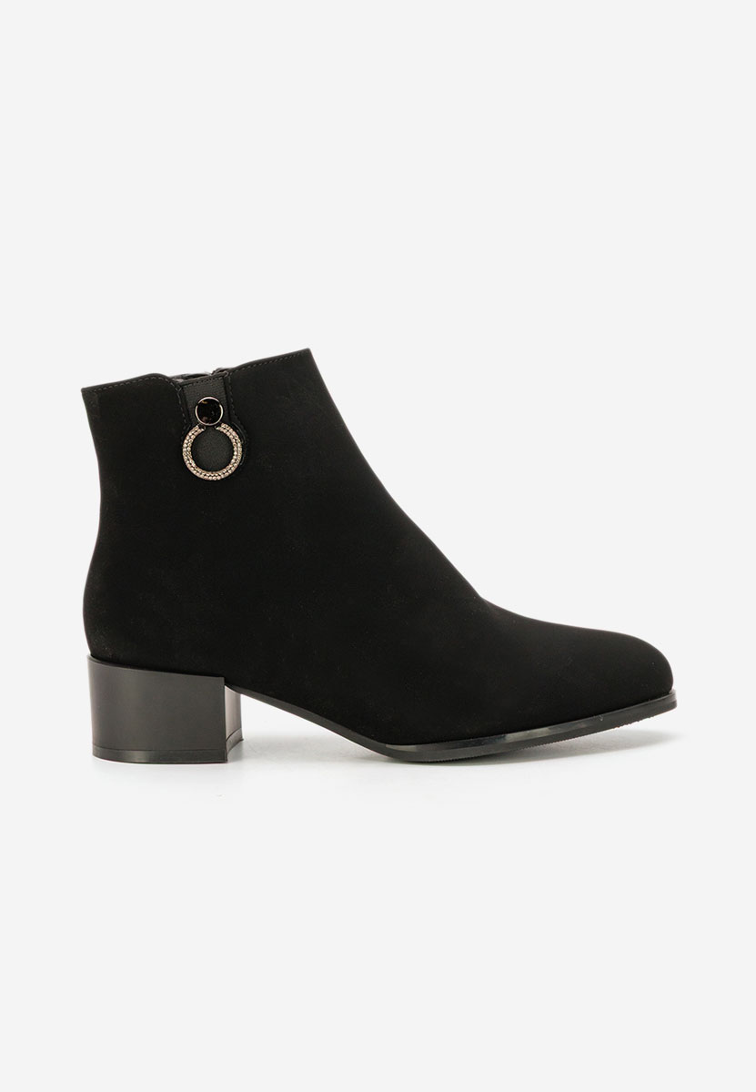 Botine cu toc gros Dionisa negre