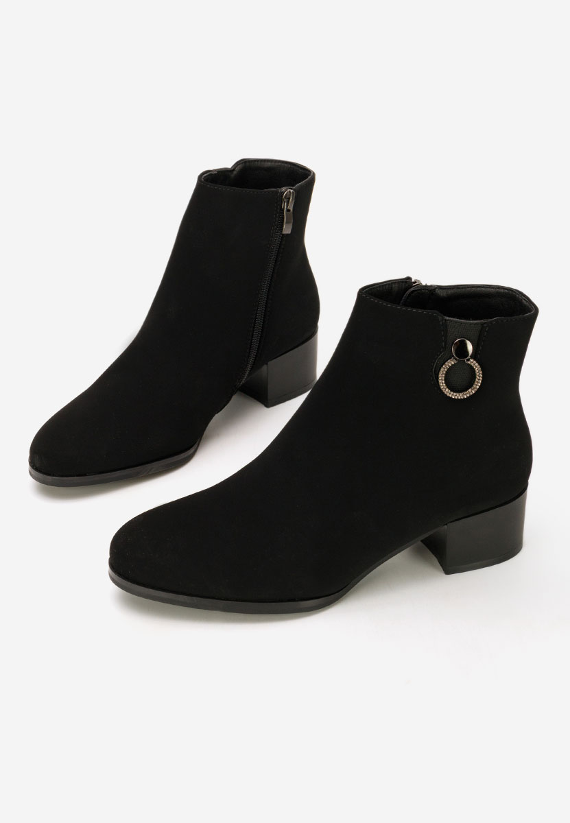 Botine cu toc gros Dionisa negre