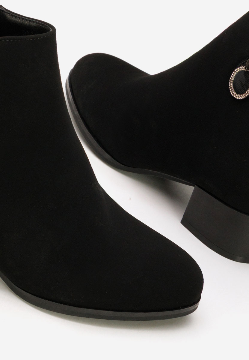 Botine cu toc gros Dionisa negre