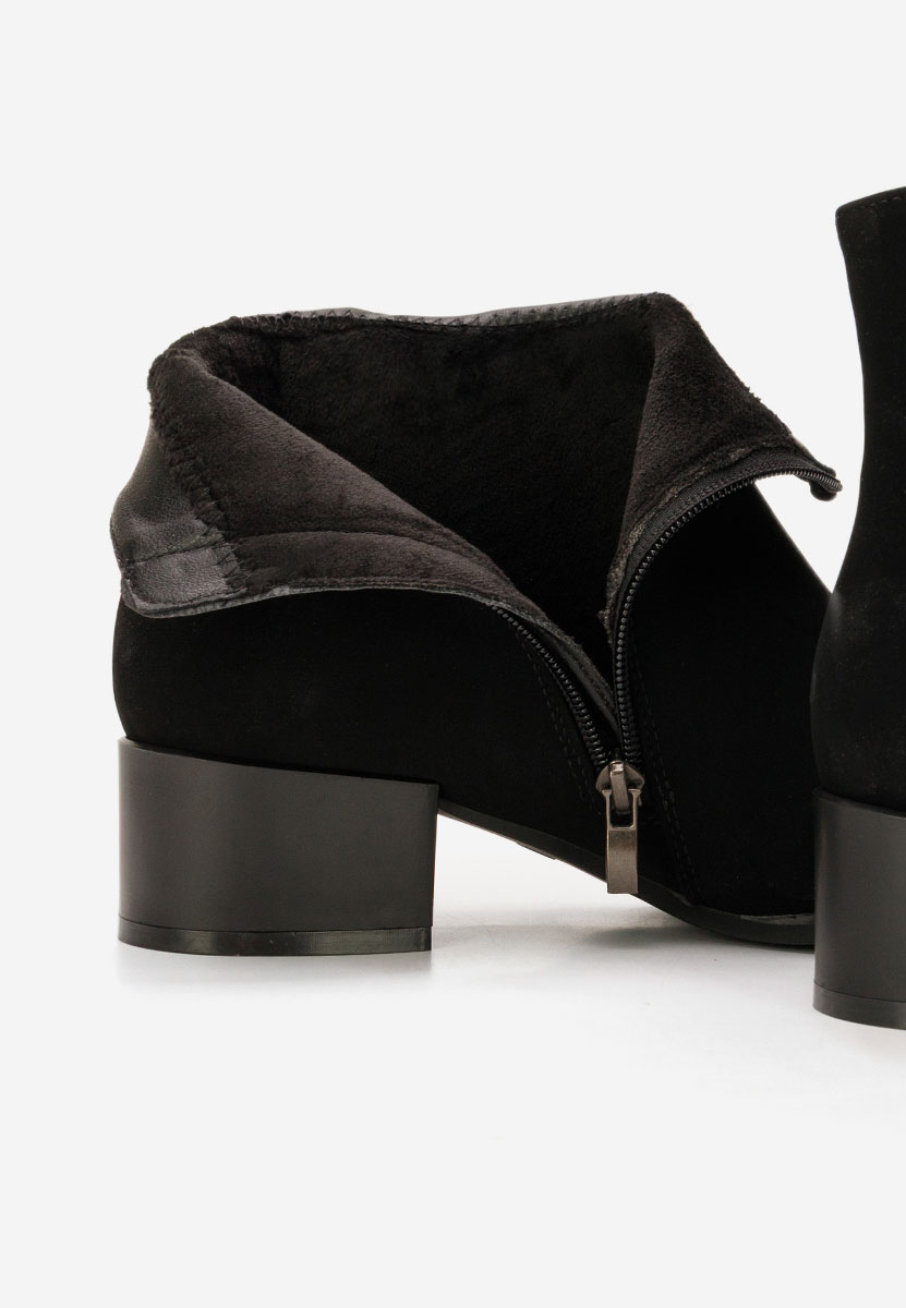 Botine cu toc gros Dionisa negre