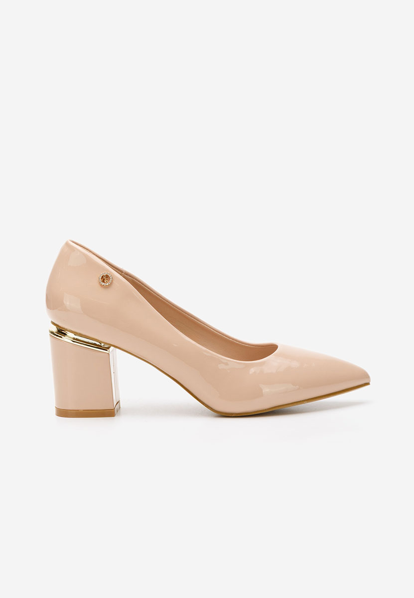 Pantofi cu toc gros Nelia V4 nude