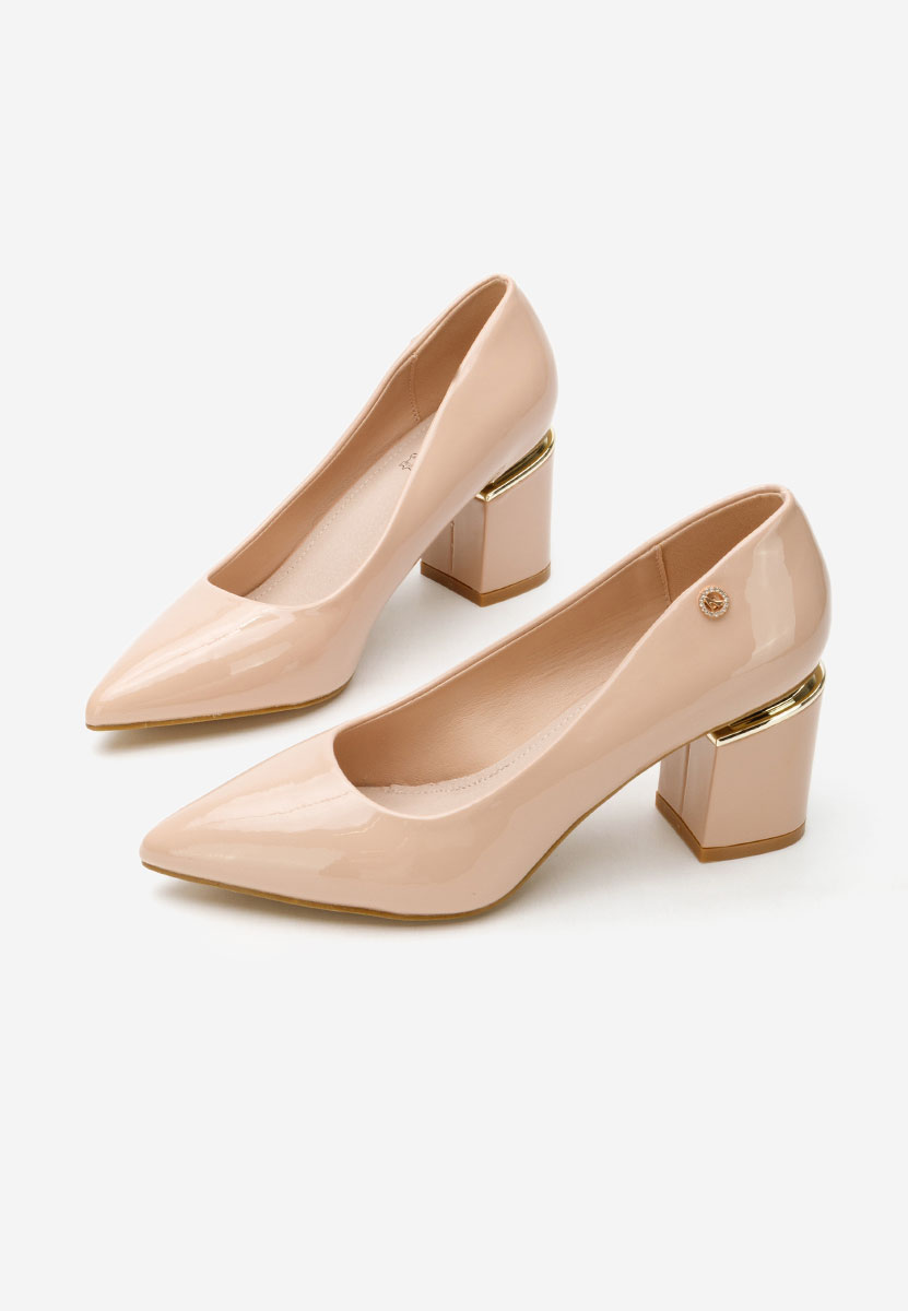 Pantofi cu toc gros Nelia V4 nude
