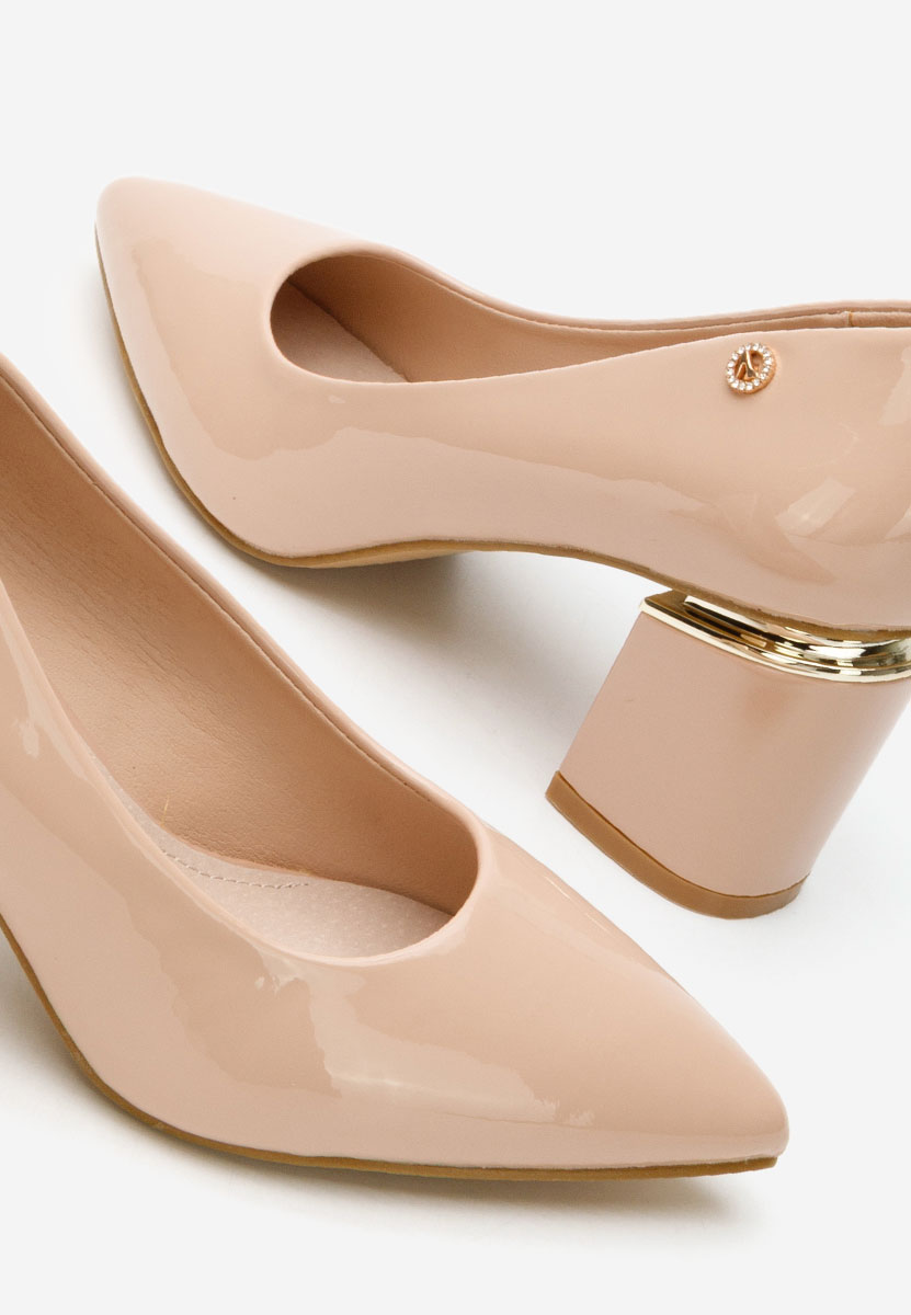 Pantofi cu toc gros Nelia V4 nude