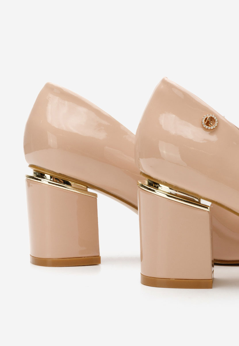 Pantofi cu toc gros Nelia V4 nude