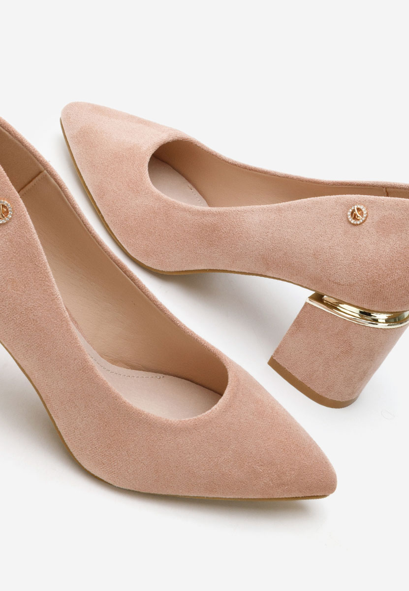 Pantofi cu toc gros Nelia V5 nude