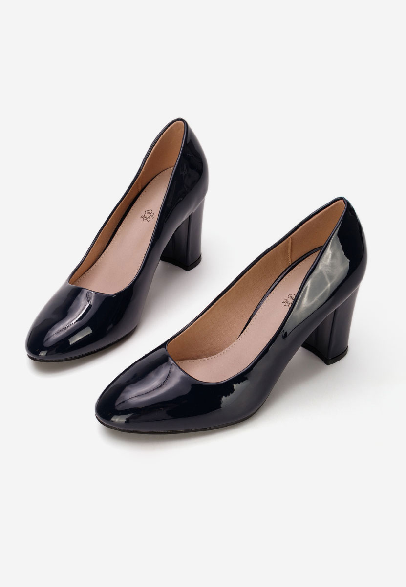Pantofi cu toc lacuiti Chique V5 navy