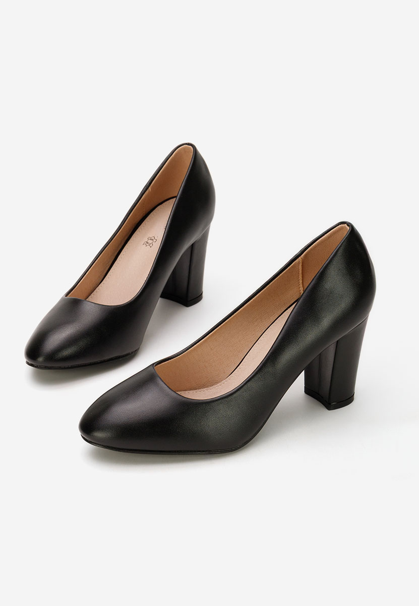 Pantofi cu toc gros Bonanza V2 negri