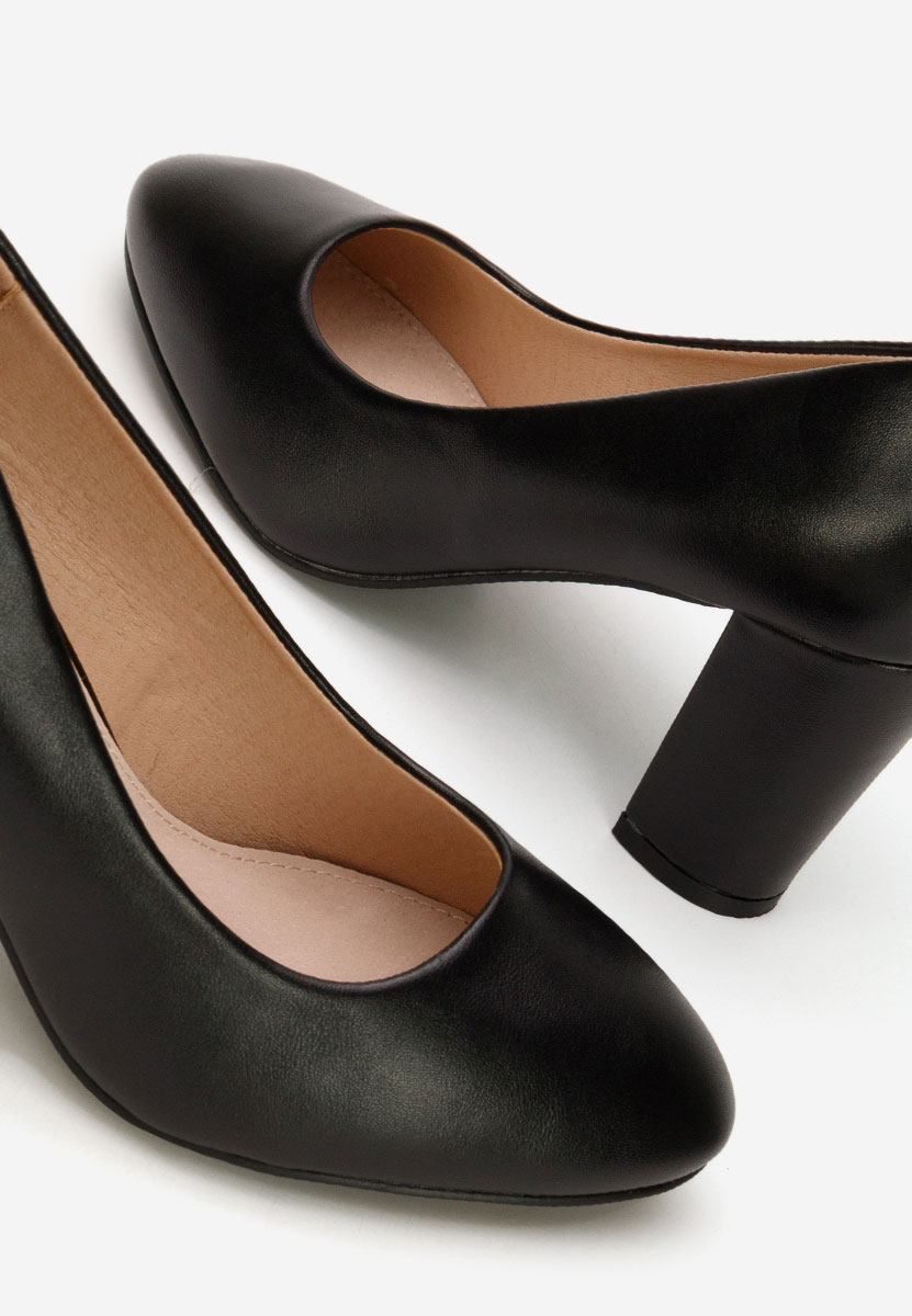 Pantofi cu toc gros Bonanza V2 negri