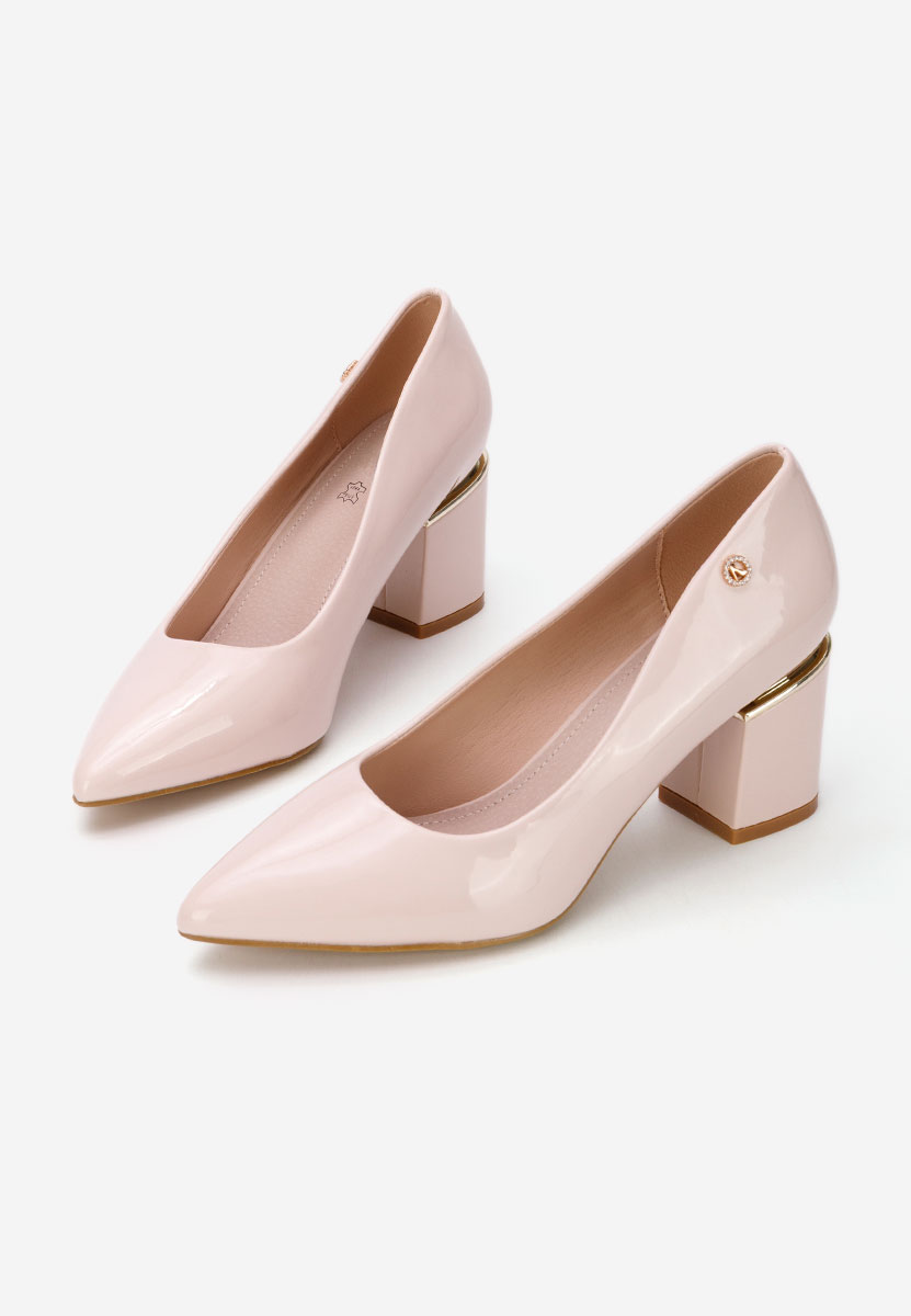 Pantofi cu toc gros Nelia V4 bej