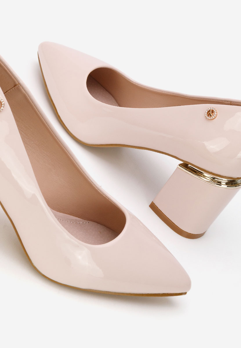 Pantofi cu toc gros Nelia V4 bej