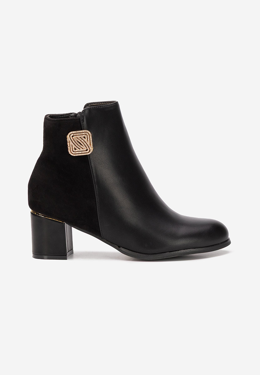 Botine cu toc gros Raminy negre