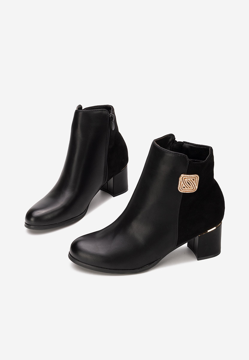 Botine cu toc gros Raminy negre