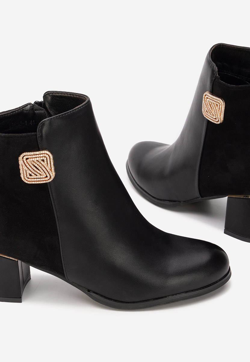 Botine cu toc gros Raminy negre