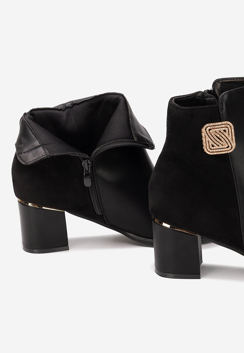 Botine cu toc gros Raminy negre
