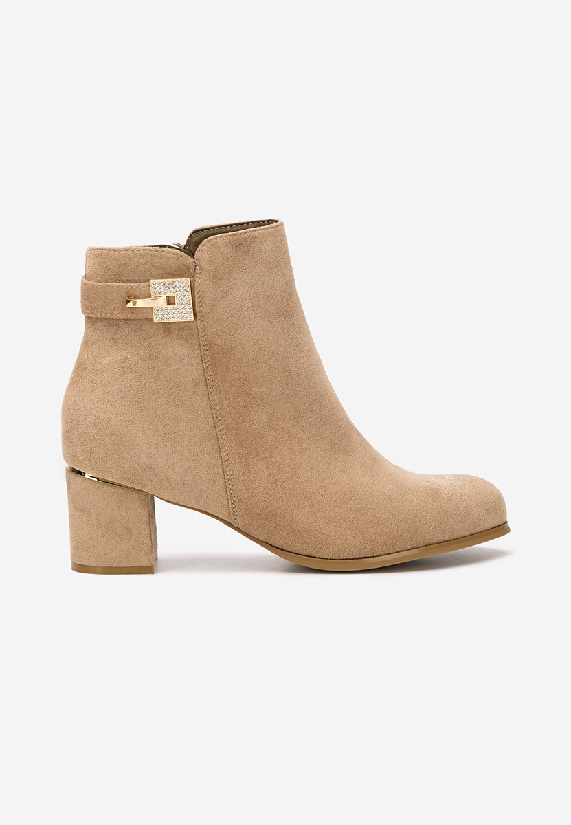 Botine cu toc gros Noralia kaki