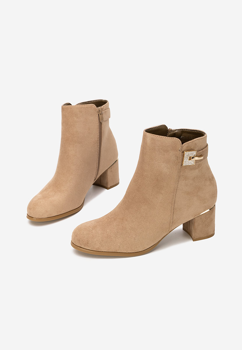 Botine cu toc gros Noralia kaki