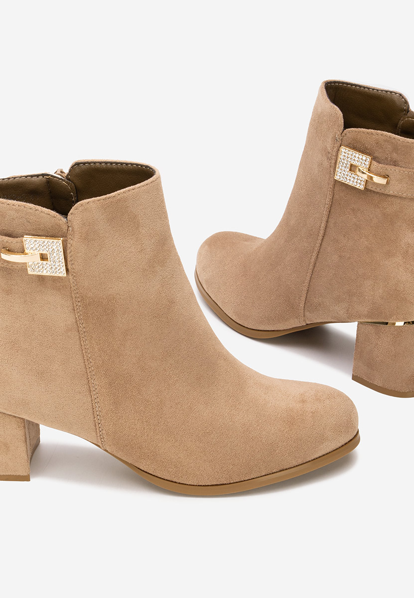 Botine cu toc gros Noralia kaki