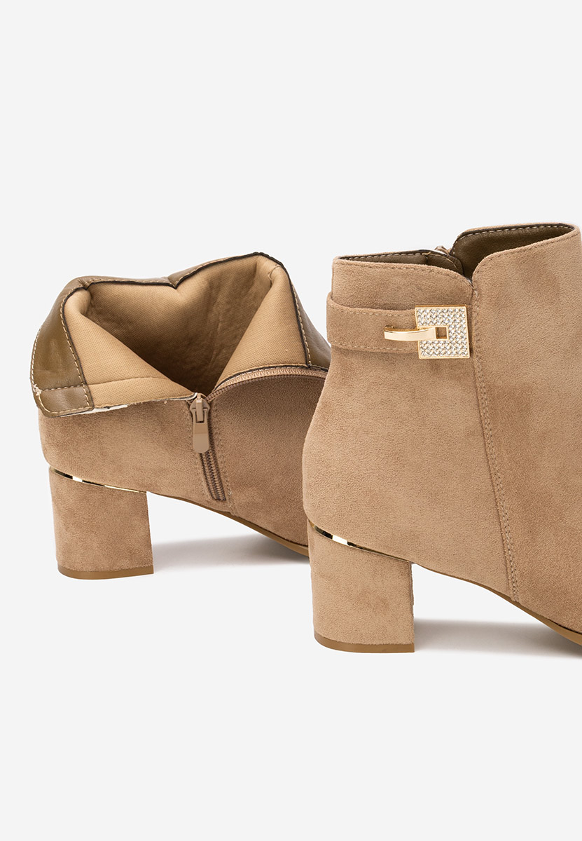 Botine cu toc gros Noralia kaki