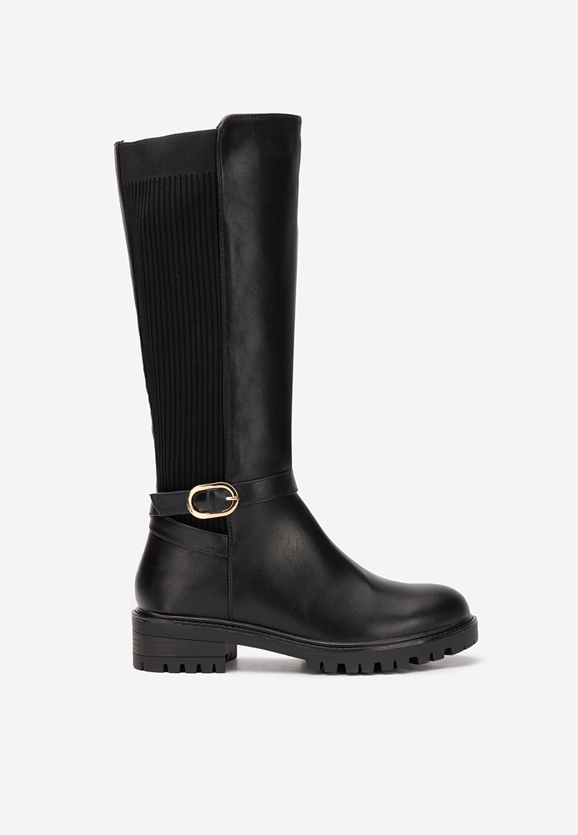 Cizme dama fara toc Fenalya negre