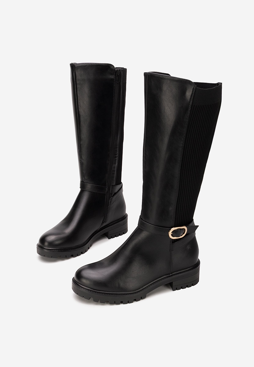 Cizme dama fara toc Fenalya negre