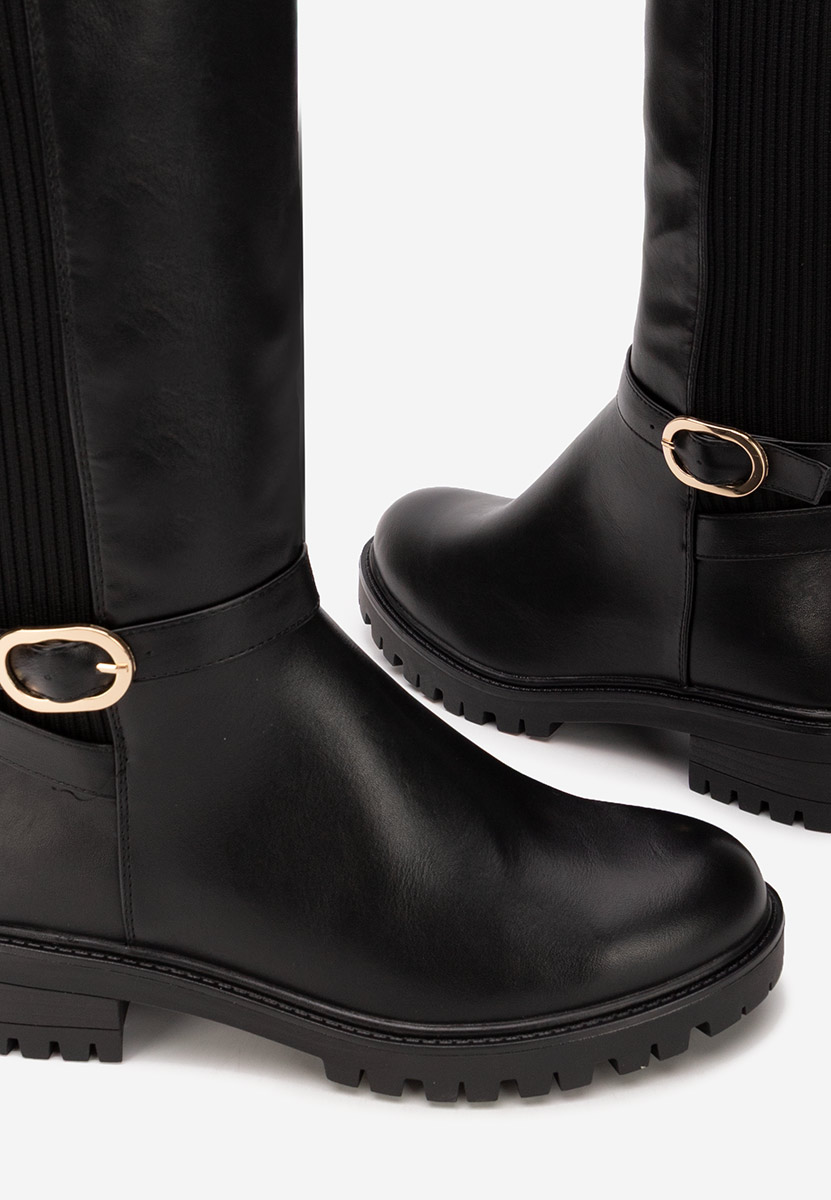 Cizme dama fara toc Fenalya negre