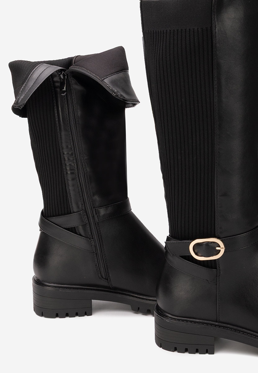 Cizme dama fara toc Fenalya negre