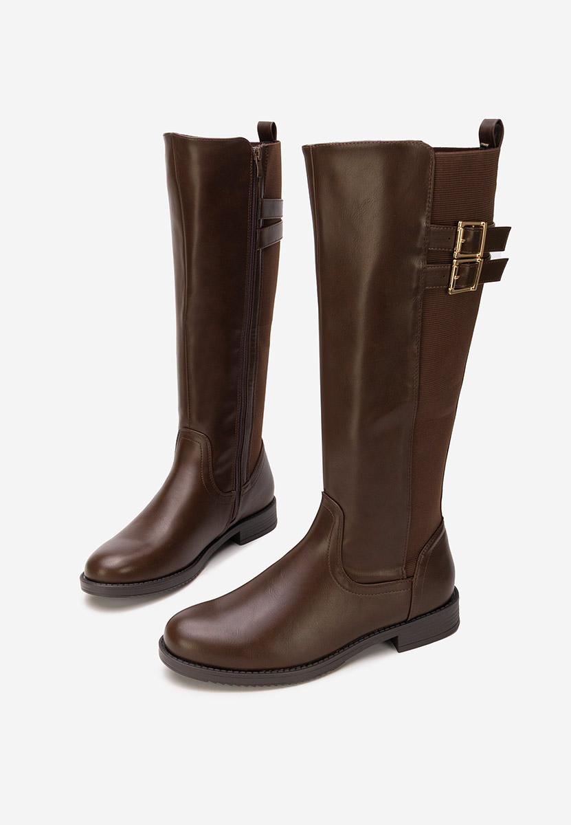 Cizme cu toc mic Zaleris maro