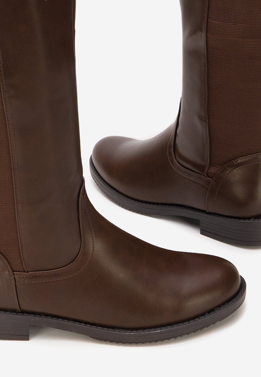 Cizme cu toc mic Zaleris maro