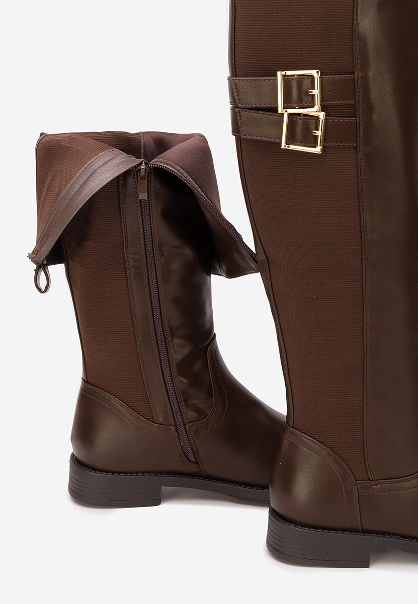 Cizme cu toc mic Zaleris maro