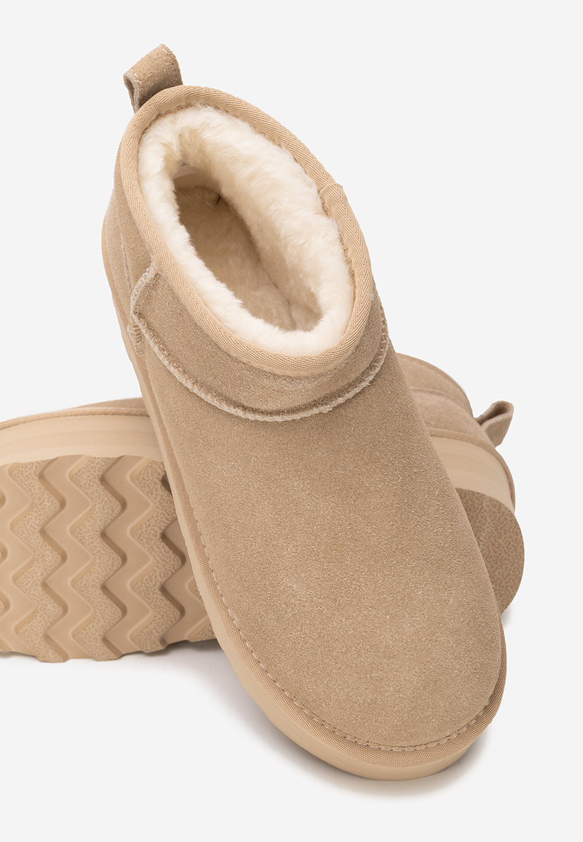 Cizme tip ugg cu platformă Fenoria bej
