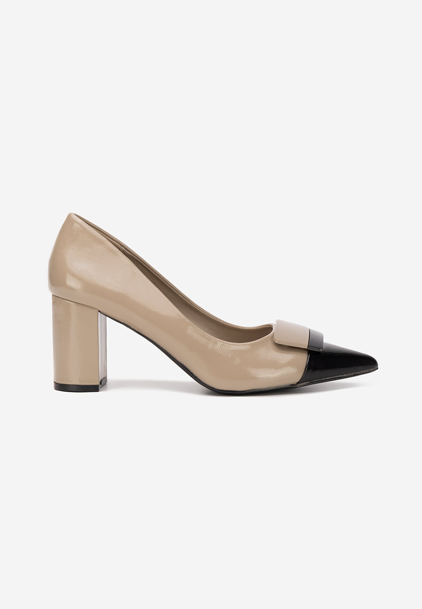 Pantofi cu toc gros Civora kaki
