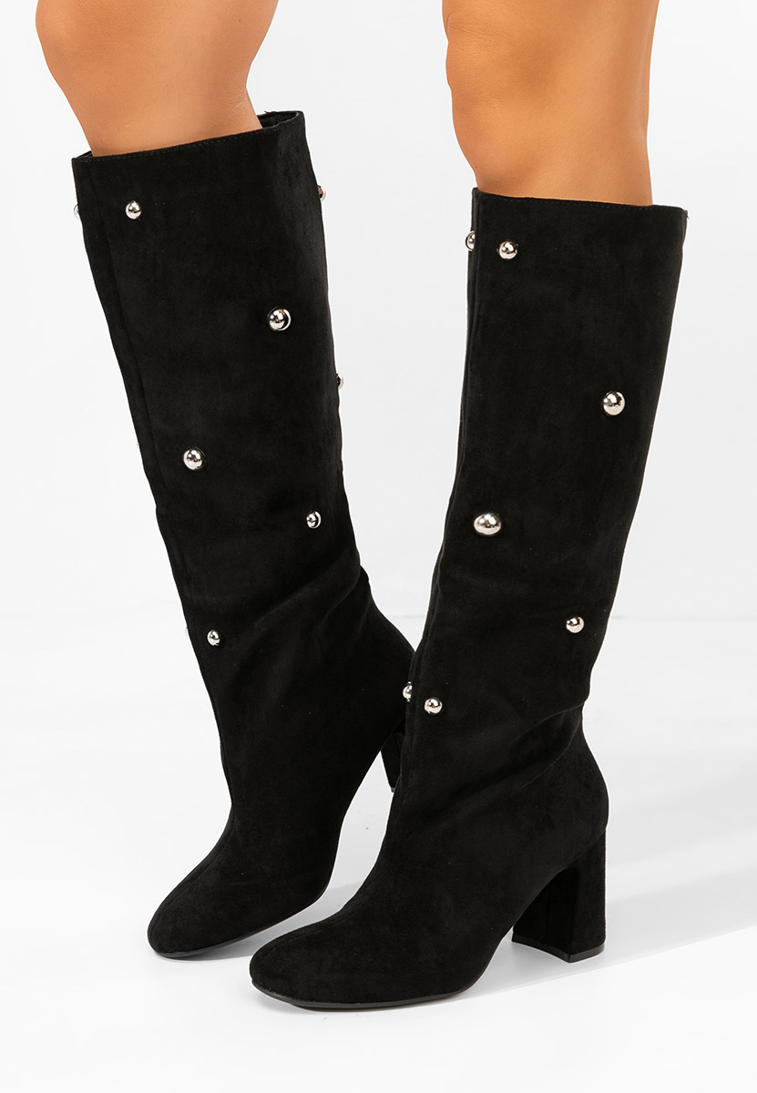 Cizme cu toc gros Noielia negre