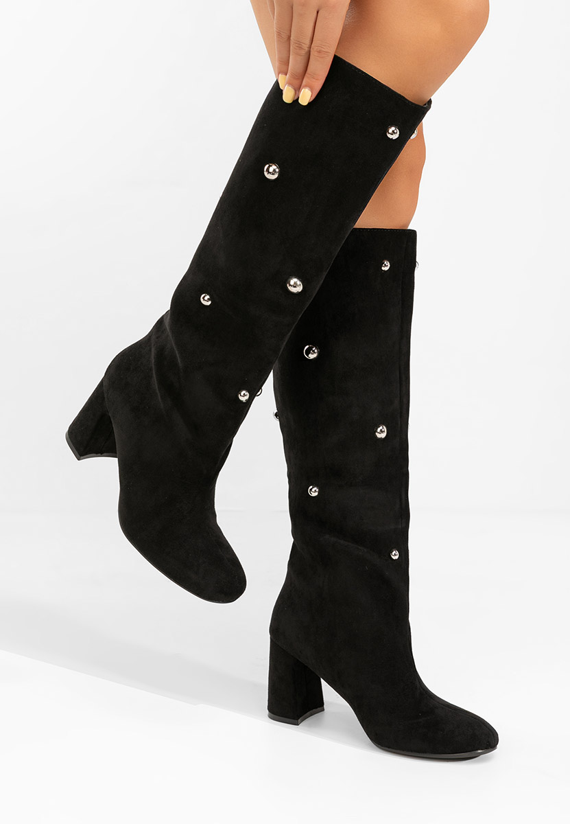 Cizme cu toc gros Noielia negre