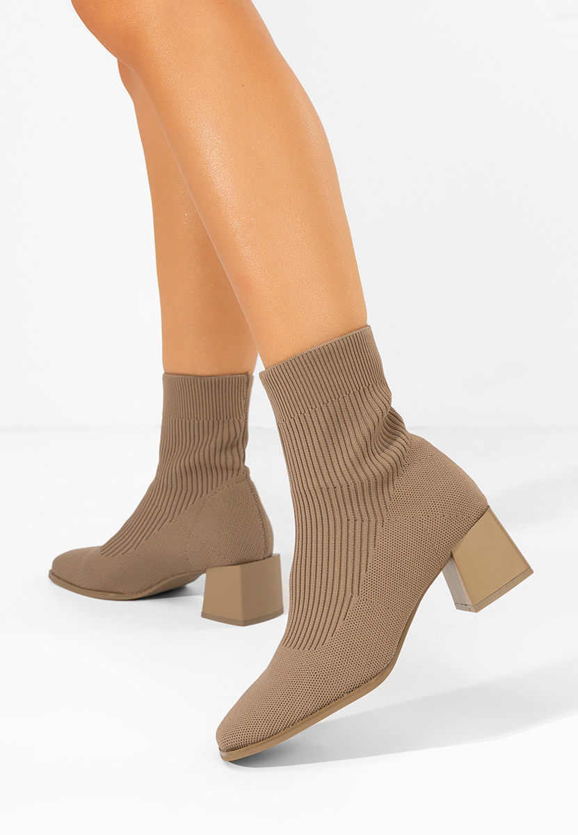 Botine tip soseta Renatia kaki